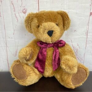 The Cuddle Factory Bear Dressed Plush Stuffed Toy 10” Sitting Moveable Limbs Bow